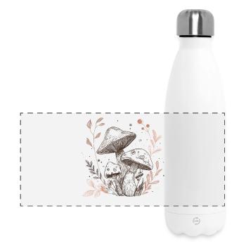 champignon, ramasseur de champignons, cueillette - Gourde isotherme panoramique 500 ml - blanc - Devant