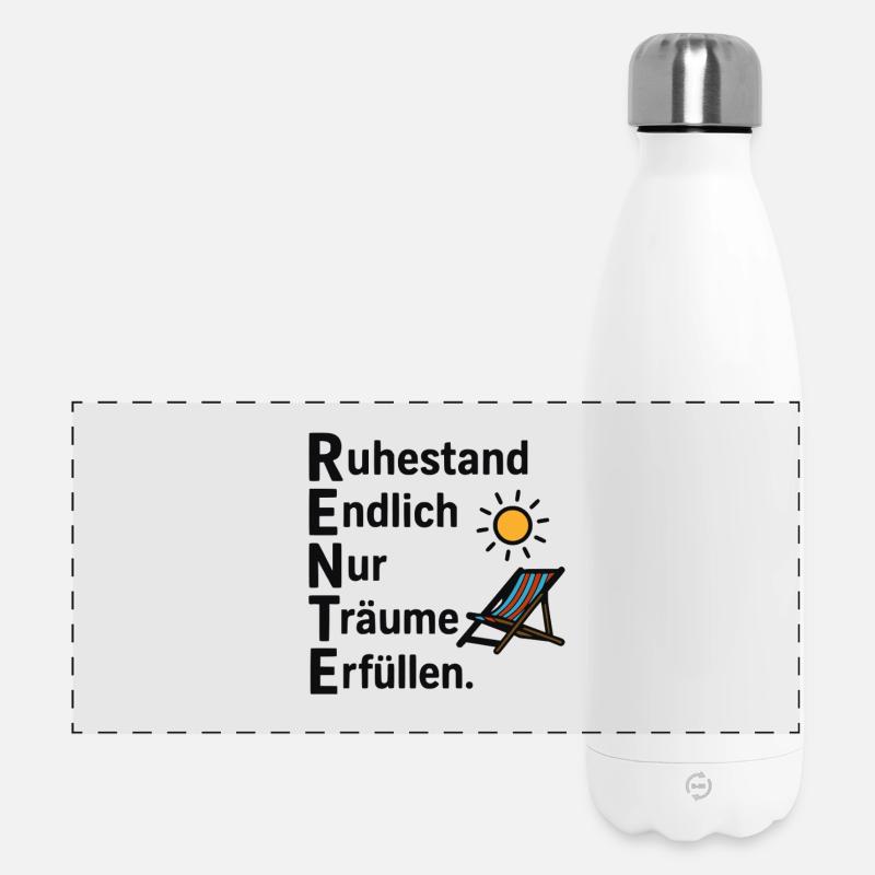Retirement finally only fulfills dreams! - Panoramic Thermal Bottle 500 ml - white