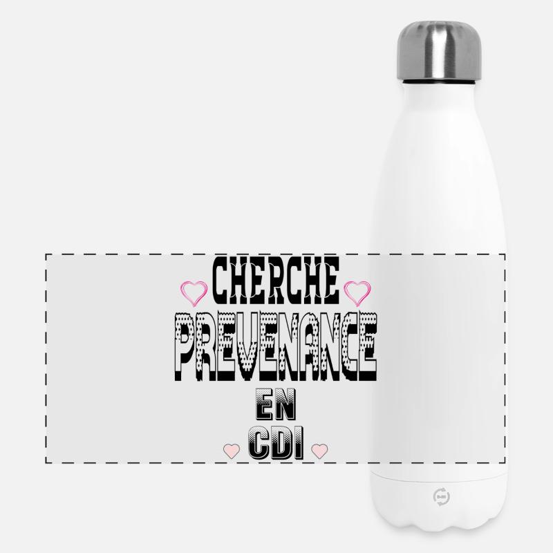 Auf der Suche nach Nachdenklichkeit mit einem unbefristeten Vertrag - Panorama Isolierflasche 500 ml - Weiß