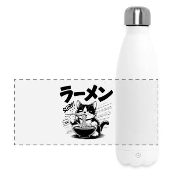 Ramen Cat - Food Lover Design - Gourde isotherme panoramique 500 ml - blanc - Devant