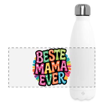 Beste Mama Ever bunt - Panorama Isolierflasche 500 ml - Weiß - Vorne