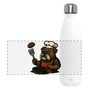 Bulldog Grill Master Flipping Steak Art de bande dessinée - Gourde isotherme panoramique 500 ml - blanc - Devant