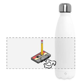 Nostalgia Retro Kassettenband Bleistift 2000 Vibes - Panorama Isolierflasche 500 ml - Weiß - Vorne
