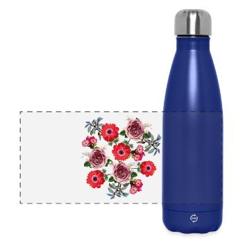 Wunderschönes Arrangement roter Rosen - Panorama Isolierflasche 500 ml - Dunkelblau  - Vorne