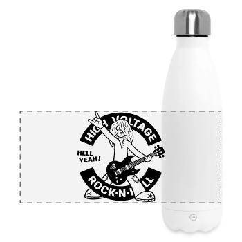 High Voltage Rock'N'Roll Guitarist - Panoramic Thermal Bottle 500 ml - white - Front