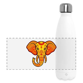 Vibrant orange elephant - Panoramic Thermal Bottle 500 ml - white - Front