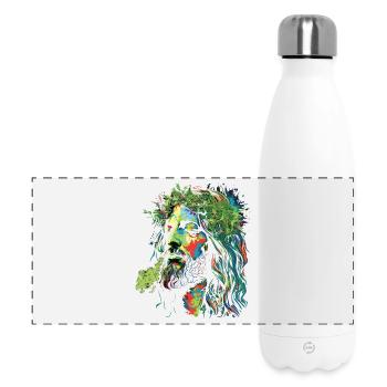 Explosion des couleurs rastafari de Jésus - Gourde isotherme panoramique 500 ml - blanc - Devant