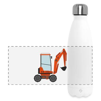Bagger - Panorama Isolierflasche 500 ml - Weiß - Vorne