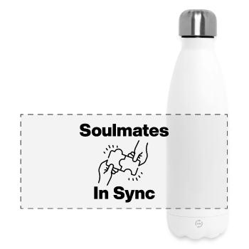 Soulmates in Sync – Perfect Match, Seelenverwandt  - Panorama Isolierflasche 500 ml - Weiß - Vorne