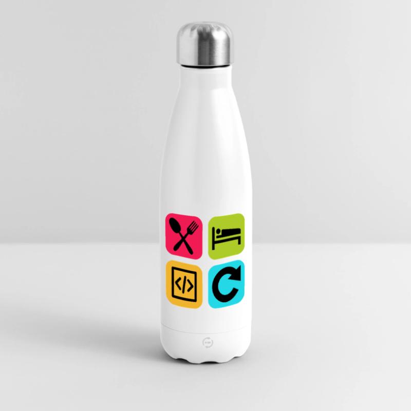 Manger Dormir Code Répéter Citation drôle Dev Gourde isotherme panoramique 500 ml