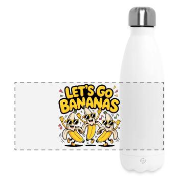 Let's go Bananas – lustiges T-Shirt - Panorama Isolierflasche 500 ml - Weiß - Vorne