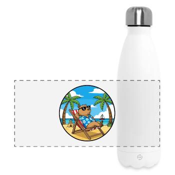 Ambiances estivales de vacances détendues à Capybara Beach - Gourde isotherme panoramique 500 ml - blanc - Devant