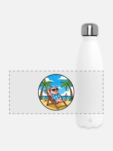 Cool Pig Beach Vacation Summer Vibes - Panorama Isolierflasche 500 ml - Weiß