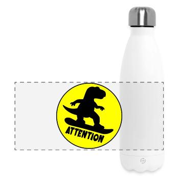 Attention Dinosaure du snowboard - Gourde isotherme panoramique 500 ml - blanc - Devant