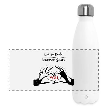 Rotes YOU Typografie auf Schwarz - Panorama Isolierflasche 500 ml - Weiß - Vorne