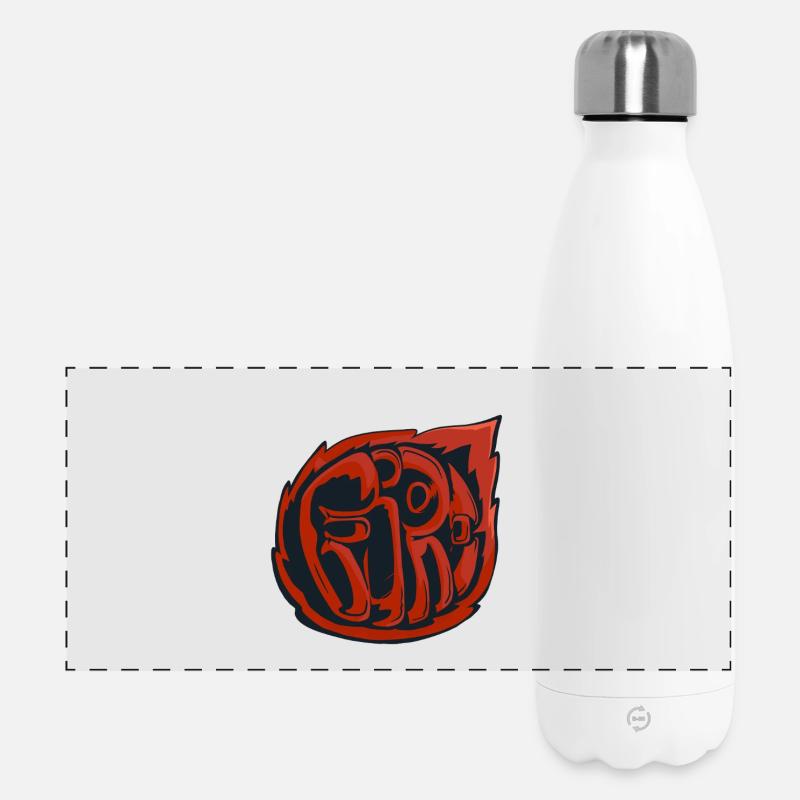 Fire, graff - Gourde isotherme panoramique 500 ml - blanc