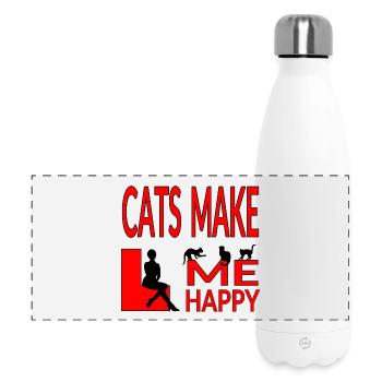 Katzen - Panorama Isolierflasche 500 ml - Weiß - Vorne