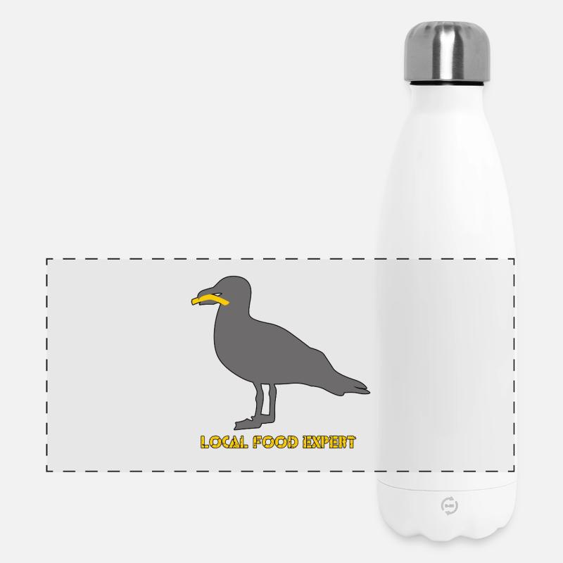 Expert alimentaire local - Grey - Gourde isotherme panoramique 500 ml - blanc