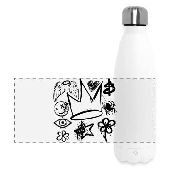 Kunstdiagramm-Muster - Panorama Isolierflasche 500 ml - Weiß - Vorne