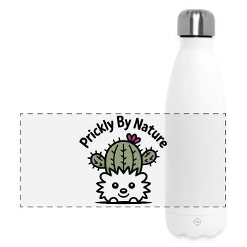 Kaktus-Igel mit Blüte - Panorama Isolierflasche 500 ml - Weiß - Vorne