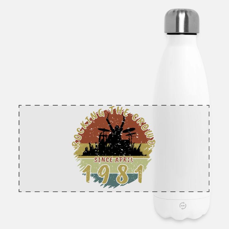 45th Birthday Rocking the crowd DRM 04/1981 - Panoramic Thermal Bottle 500 ml - white