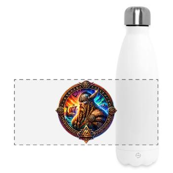 Viking warriors in the rune ring - Panoramic Thermal Bottle 500 ml - white - Front