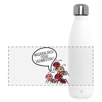 Abschiedsgeschenk Team Ameise - Panorama Isolierflasche 500 ml - Weiß - Vorne
