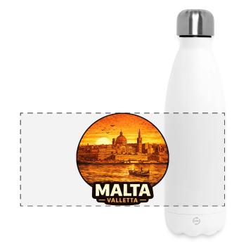 Coucher de soleil de la Skyline de Malte Valette - Gourde isotherme panoramique 500 ml - blanc - Devant