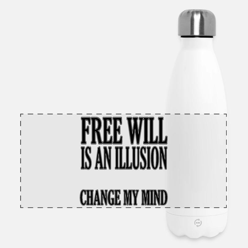Free will is an illusion - Panoramic Thermal Bottle 500 ml - white