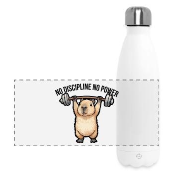 Capybara Gym Lustiges Workout Tierdesign - Panorama Isolierflasche 500 ml - Weiß - Vorne