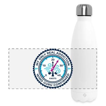 Windguru-Sucht – Kitesurfing-Knoten-Anzeige - Panorama Isolierflasche 500 ml - Weiß - Vorne
