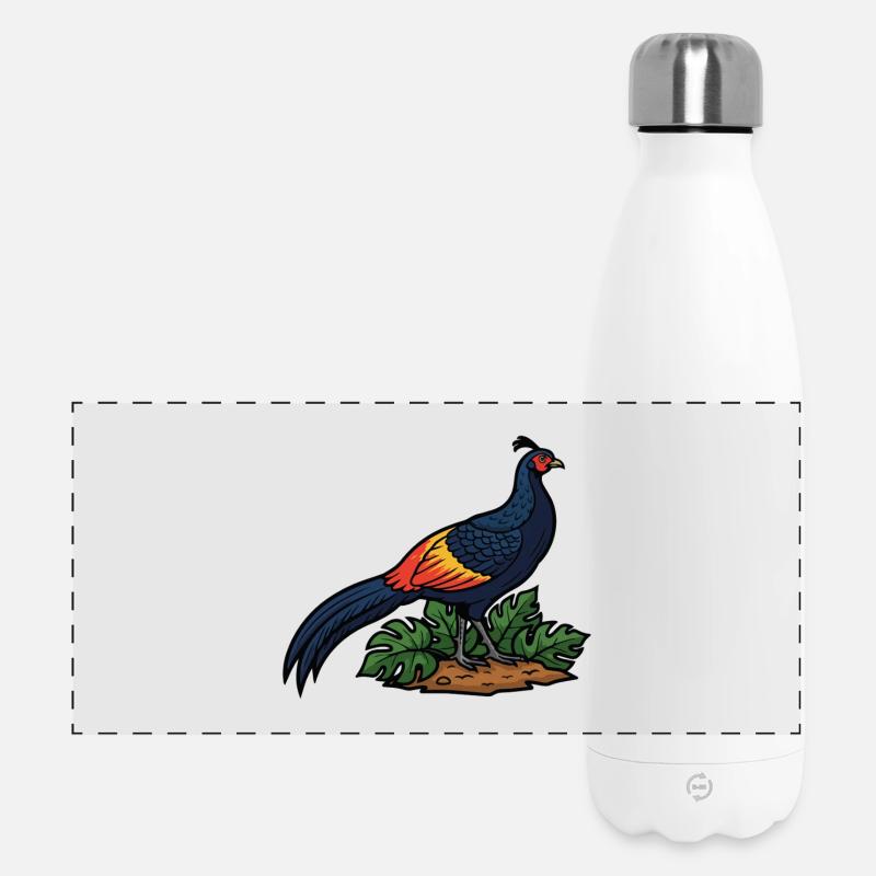 Majestic Ring-neck Pheasant Wild Nature - Panoramic Thermal Bottle 500 ml - white
