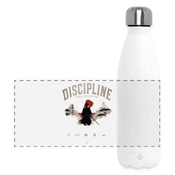 Disziplin Samurai Motivationen - Panorama Isolierflasche 500 ml - Weiß - Vorne