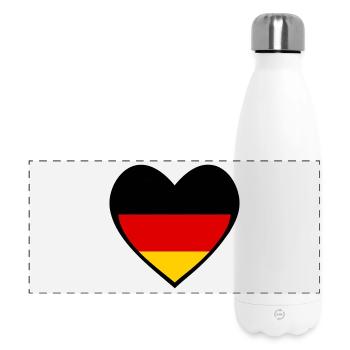 Schwarze Deutschland Herzflagge – Moderner Stil - Gourde isotherme panoramique 500 ml - blanc - Devant