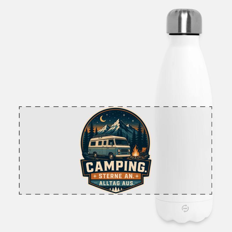 Stars on - everyday life off - Panoramic Thermal Bottle 500 ml - white