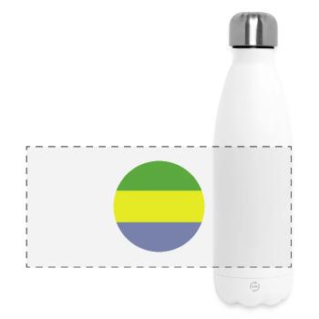 Gabon round flag - Panoramic Thermal Bottle 500 ml - white - Front