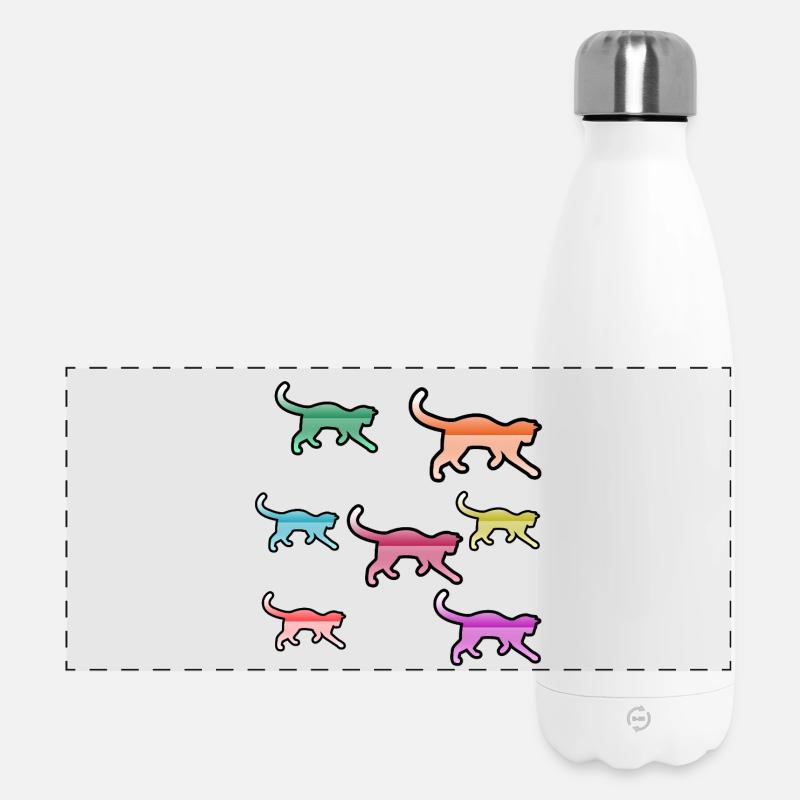 Katzen - Panorama Isolierflasche 500 ml - Weiß