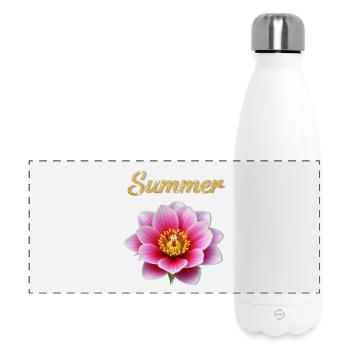 Lettrage en or de la Fleur d’été - Gourde isotherme panoramique 500 ml - blanc - Devant