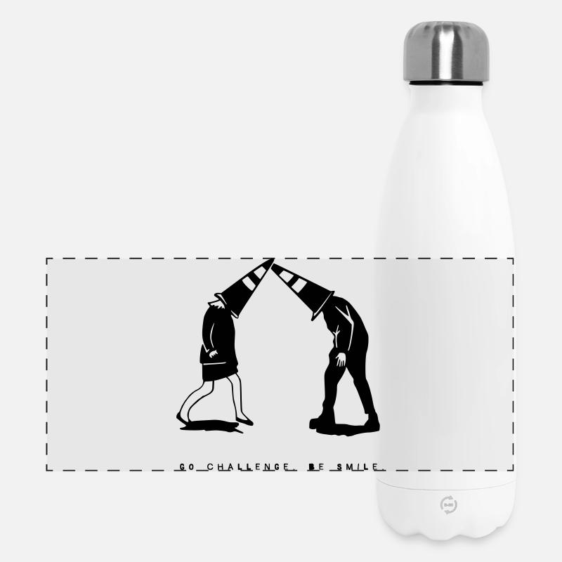 Restez idiot | parce que pourquoi pas - Gourde isotherme panoramique 500 ml - blanc