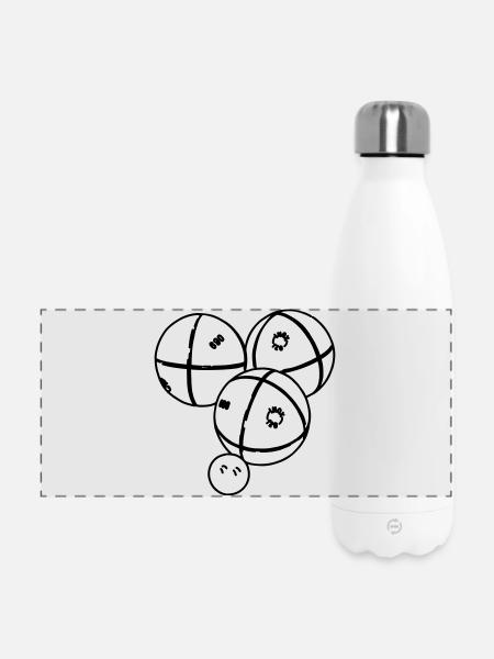 Petanque Kugeln - Panorama Isolierflasche 500 ml - Weiß