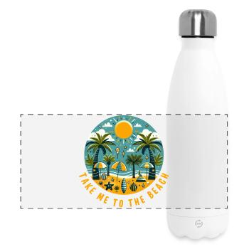 Bring mich zum Strand - Panorama Isolierflasche 500 ml - Weiß - Vorne