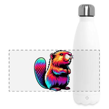 Bieber - Panorama Isolierflasche 500 ml - Weiß - Vorne