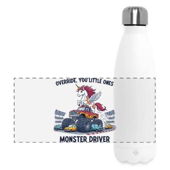 Monster Truck Licorne - Gourde isotherme panoramique 500 ml - blanc - Devant