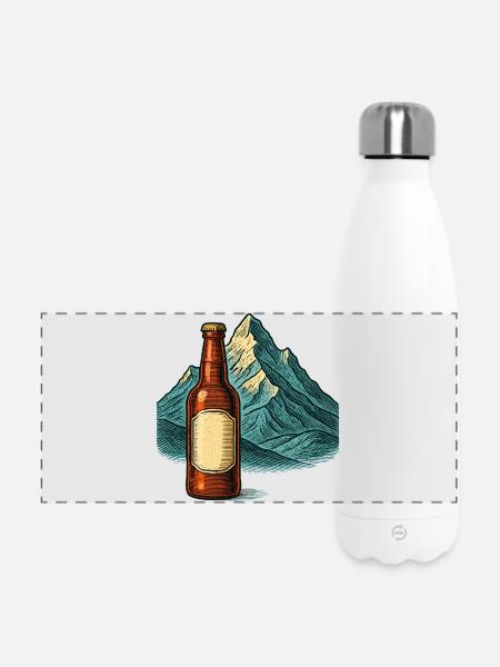 Abstraktes Berglandschaft mit Flasche - Panorama Isolierflasche 500 ml - Weiß
