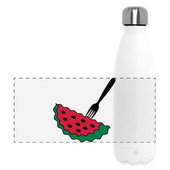 Melone mit Gabel - Panorama Isolierflasche 500 ml - Weiß - Vorne