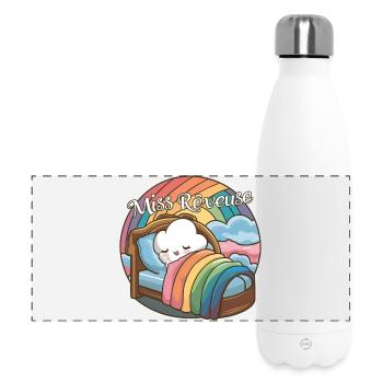 Miss Dreamer Design Kind Träumer und Schlaf - Panorama Isolierflasche 500 ml - Weiß - Vorne