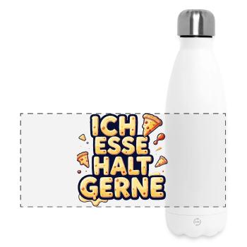 Ich esse halt gerne Pizza - Panorama Isolierflasche 500 ml - Weiß - Vorne