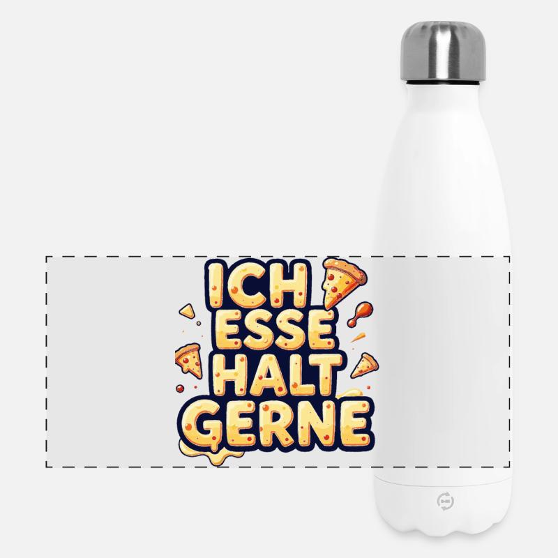 J’aime juste manger de la pizza - Gourde isotherme panoramique 500 ml - blanc