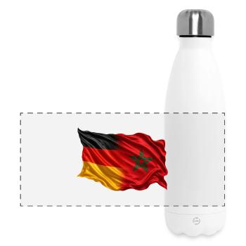 Deutschland Marokko Flagge - Panorama Isolierflasche 500 ml - Weiß - Vorne