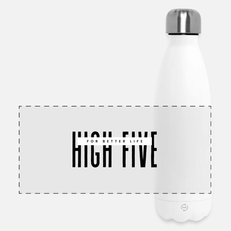 High Five for better life - Panorama Isolierflasche 500 ml - Weiß